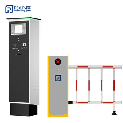 Kiosk vé đậu xe tự phục vụ với mã QR và màn hình LCD để quản lý bãi đậu xe